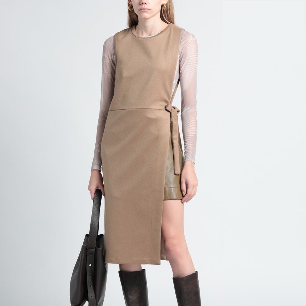 Societe Anonyme Chagal Wool Midi Dress Size M Slit Side Made In Italy Rrp 303